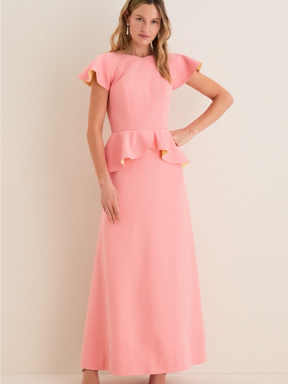 Tuckernuck Melon Peplum Antoinette Gown